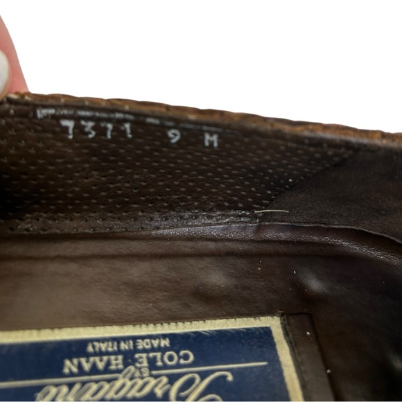 BRAGANO by COLE HAAN Vintage Woven Leather Tassel Penny Loafers Made in ITALY - Picture 12 of 14